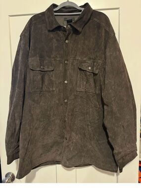 GNW Brown 100%leather  Lightweight Shirt Jacket